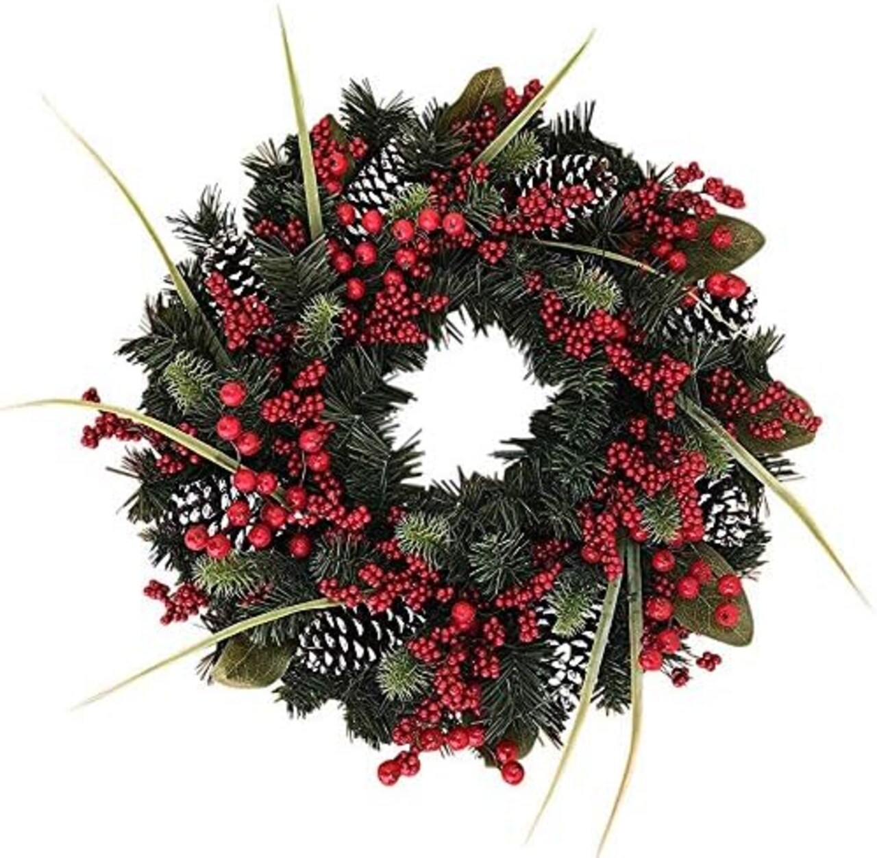 The Wreath Depot Tunbridge Winter Berry Wreath 24 Inch, Beautiful and Full Christmas Door Wreath, Designed in USA, White Gift Box Included